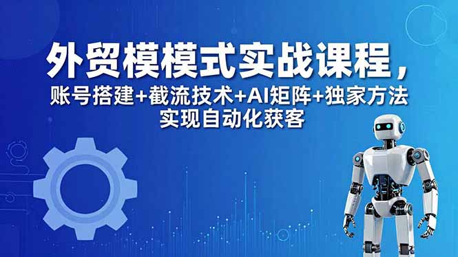 外贸新模式实战课程-更新5月，账号搭建+截流技术+AI矩阵+独家方法实现自动化获客|网创挖金社