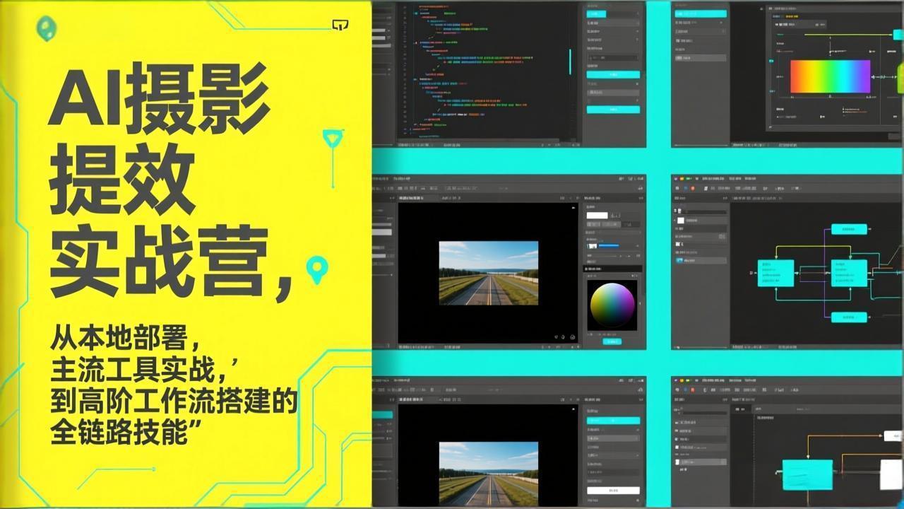 AI+摄影提效实战营，从本地部署，主流工具实战，到高阶工作流搭建的全链路技能|网创挖金社