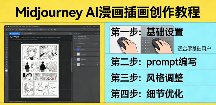 利用Midjourney AI人工智能轻松创作漫画插画教程,零基础创作完整漫画插画|网创挖金社