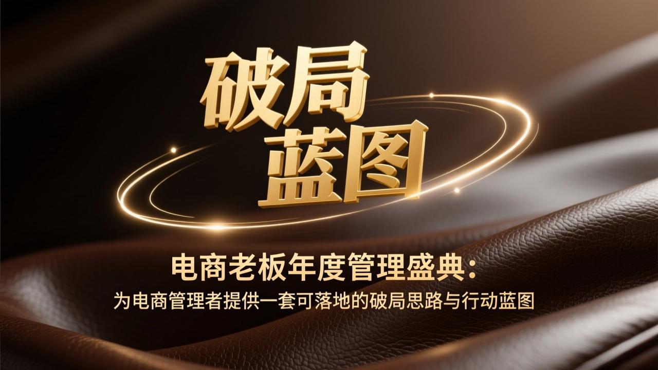 电商老板年度管理盛典:为电商管理者提供一套可落地的破局思路与行动蓝图|网创挖金社