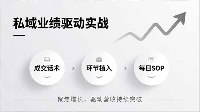 私域业绩驱动实战，成交话术、环节植入、每日SOP，聚焦增长，驱动营收持续突破|网创挖金社
