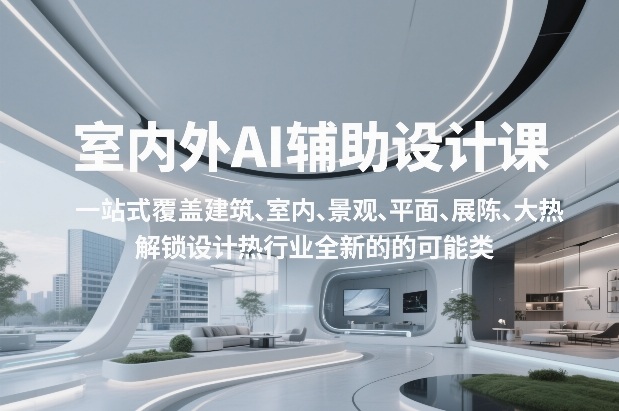 室内外AI设计课，一站式覆盖建筑、室内、景观、平面、展陈五大热门品类，解锁设计行业的全新可能|网创挖金社