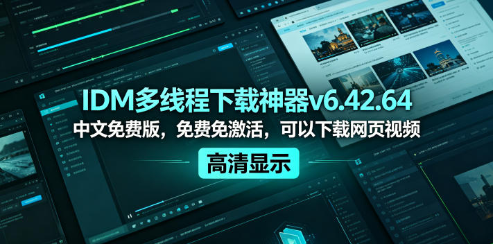 IDM多线程下载神器v6.42.64中文免费版，免费免激活，可以下载网页视频(例如飞书文档内的视频)|网创挖金社