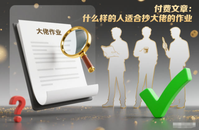 付费文章：什么样的人适合抄大佬的作业？|网创挖金社