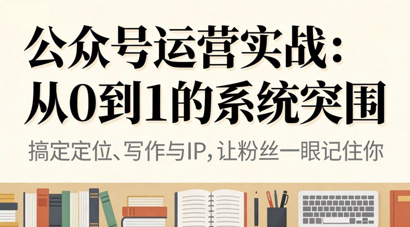公众号运营实战：从0到1的系统突围|网创挖金社