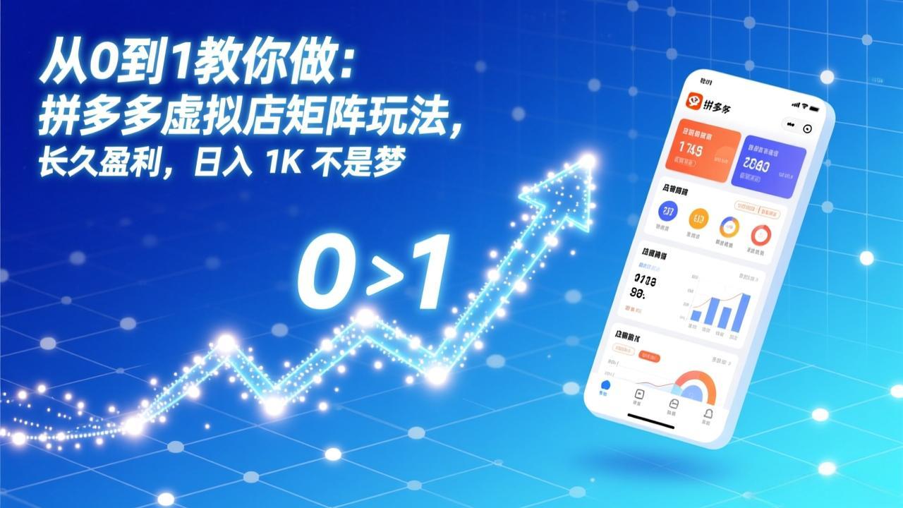 从0到1教你做：拼多多虚拟店矩阵玩法，长久盈利，日入 1K 不是梦|网创挖金社
