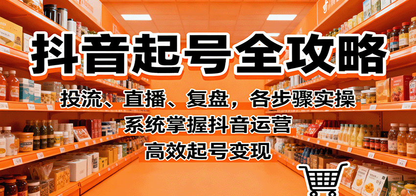 抖音起号全攻略，投流、直播、复盘，各步骤实操，系统掌握抖音运营，高效起号变现|网创挖金社