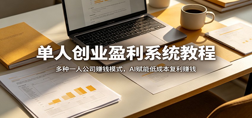 单人创业盈利系统教程：多种一人公司赚钱模式，AI赋能低成本复利赚钱|网创挖金社