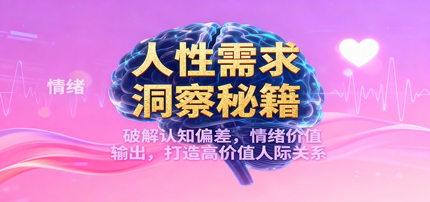 人性需求洞察秘籍，破解认知偏差，情绪价值输出，打造高价值人际关系|网创挖金社