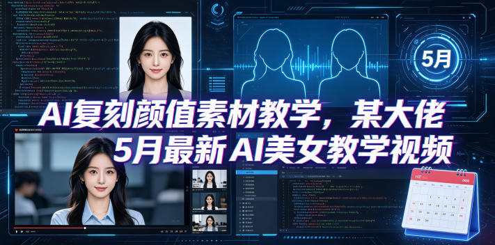 AI复刻颜值素材教学,某大佬5月最新AI美女教学视频,内含4月好物复刻教学|网创挖金社