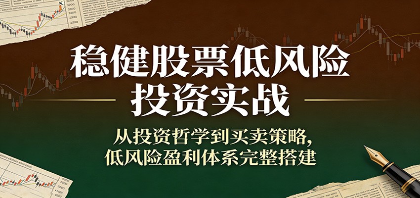 稳健股票低风险投资实战：从投资哲学到买卖策略，低风险盈利体系完整搭建|网创挖金社