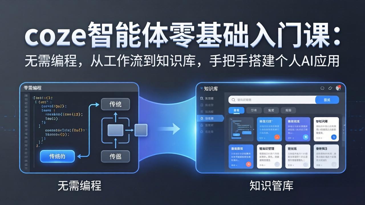 coze智能体零基础入门课：无需编程，从工作流到知识库，手把手搭建个人AI应用|网创挖金社