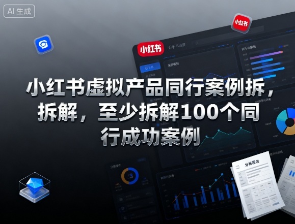 小红书虚拟产品同行案例拆解，至少拆解100个同行成功案例(更新)|网创挖金社