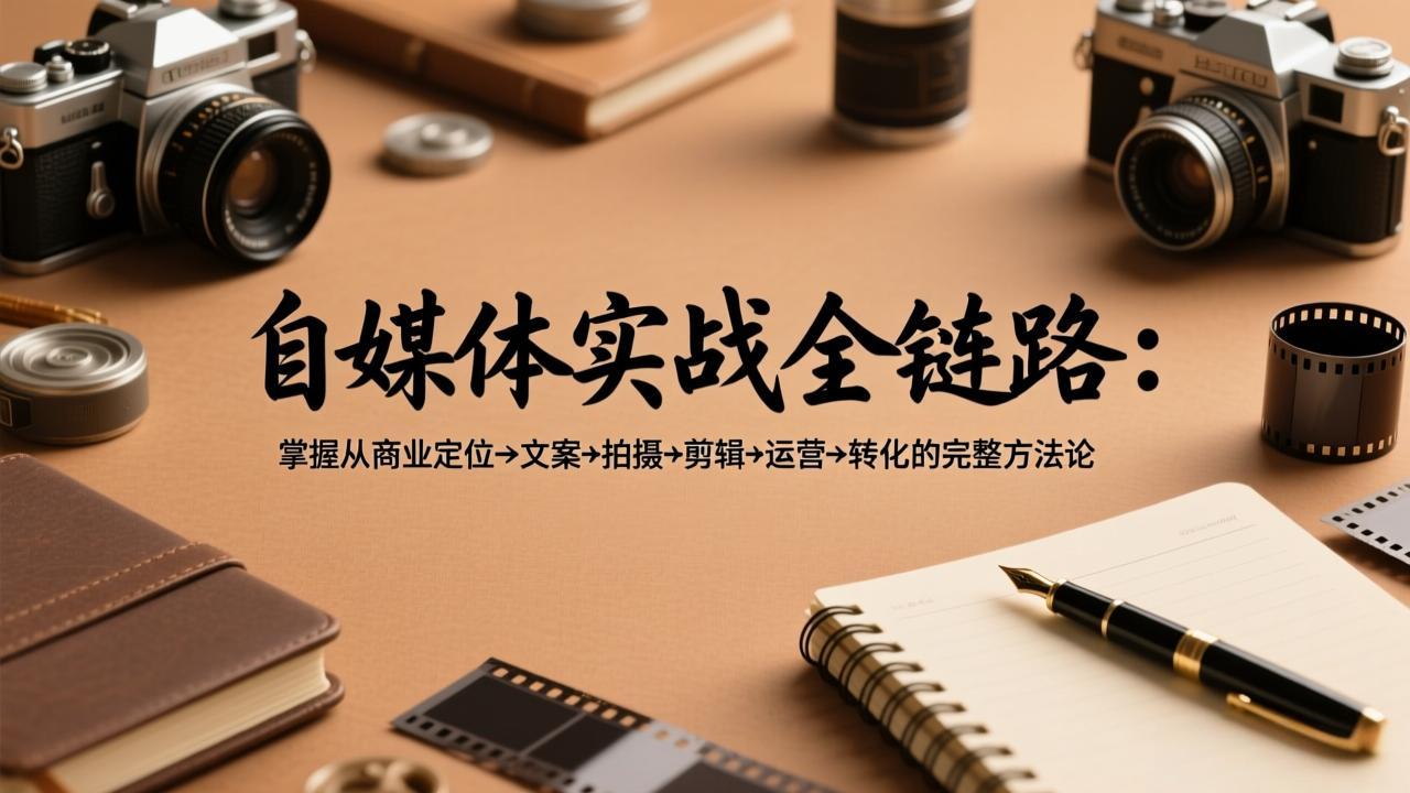 自媒体实战全链路：掌握从商业定位→文案→拍摄→剪辑→运营→转化的完整方法论|网创挖金社