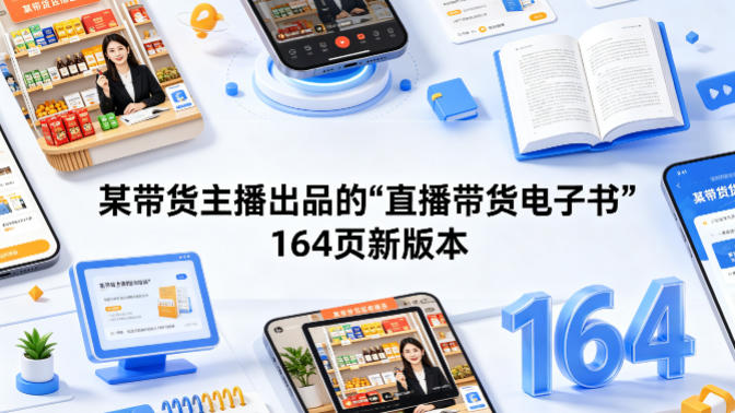 某带货主播出品的《直播带货电子书》164页新版本|网创挖金社