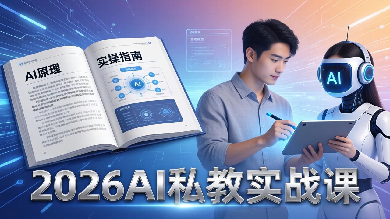 2026AI私教实战课：从AI原理到全场景实操，零基础学会用AI提效+单人单干创业|网创挖金社