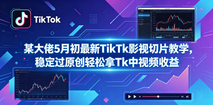 某大佬5月初最新TikTk影视切片教学，稳定过原创轻松拿Tk中视频收益|网创挖金社