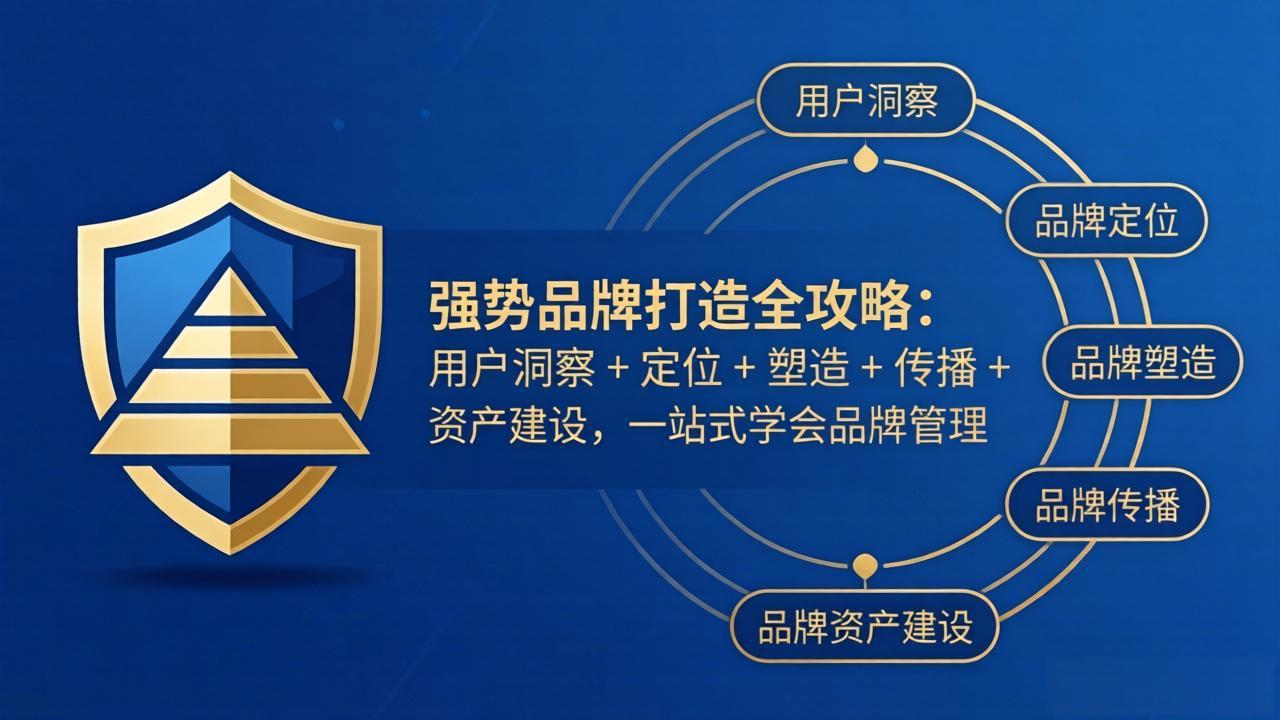 强势品牌打造全攻略：用户洞察 + 定位 + 塑造 + 传播 + 资产建设，一站式学会品牌管理|网创挖金社