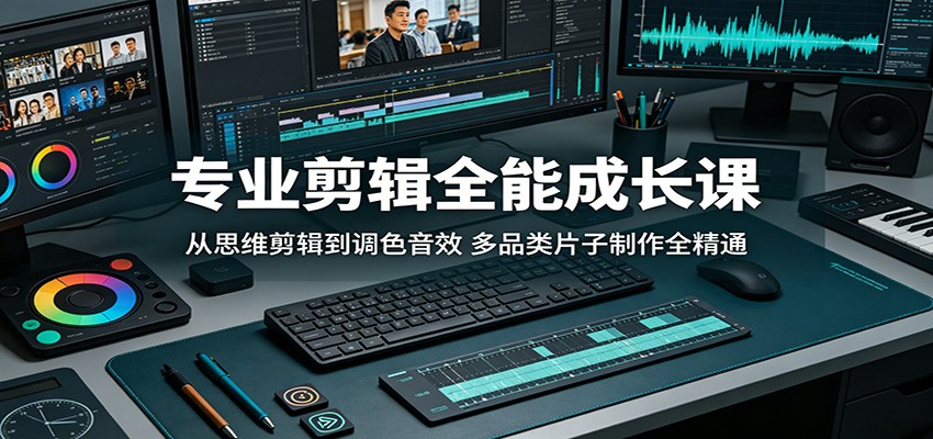专业剪辑全能成长课：从思维剪辑到调色音效，多品类片子制作全精通|网创挖金社