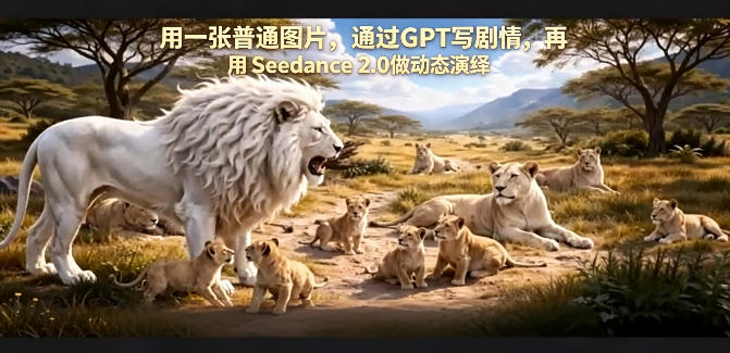 用一张普通图片,通过GPT写剧情,再用Seedance 2.0做动态演绎,居然能生成迪士尼风格搞笑动画|网创挖金社