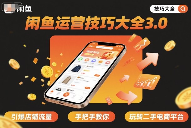 闲鱼运营技巧大全3.0，引爆店铺流量，手把手教你玩转二手电商平台|网创挖金社