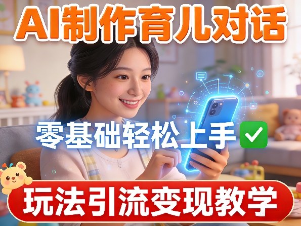 AI制作育儿对话，零基础轻松上手，玩法引流变现教学|网创挖金社
