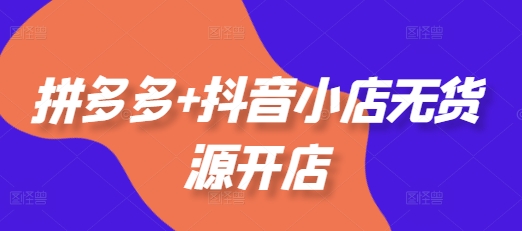 拼多多+抖音小店无货源开店，包括：选品、运营、基础、付费推广、爆款案例等(更新25年10月)|网创挖金社