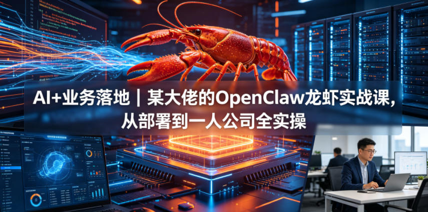 AI+业务落地｜某大佬的OpenClaw小龙虾实战课，从部署到一人公司全实操|网创挖金社