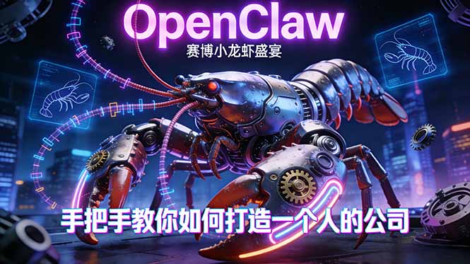 OpenClaw，小龙虾-从产品到爆款的成长之路，手把手教你如何打造一个人的公司|网创挖金社