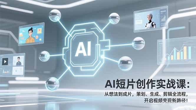 AI短片创作实战课：从想法到成片，策划、生成、剪辑全流程，开启视频变现新路径！|网创挖金社