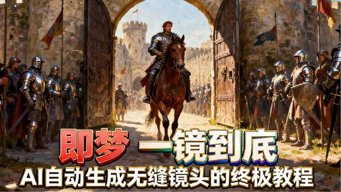即梦AI一镜到底终极教程，智能补帧+运镜技巧，AI自动生成无缝丝滑长镜头高效出片|网创挖金社