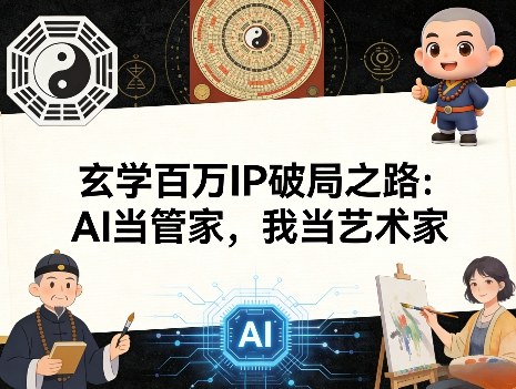 玄学百万IP破局之路：AI当管家，我当艺术家|网创挖金社