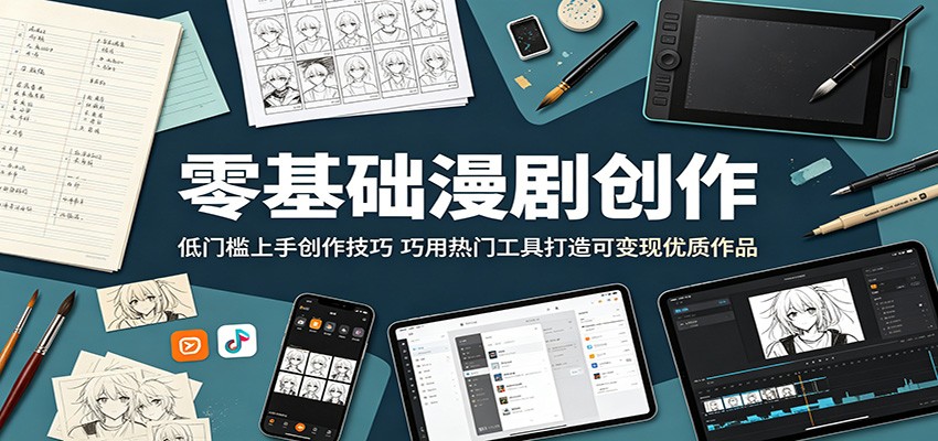 零基础漫剧创作：低门槛上手创作技巧，巧用热门工具打造可变现优质作品|网创挖金社