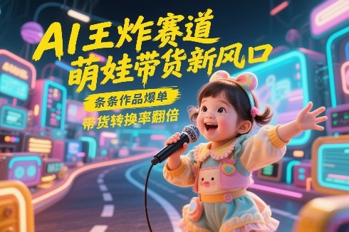 AI王炸赛道，萌娃带货新风口，条条作品爆单，带货转换率翻倍，核心逻辑拆解|网创挖金社