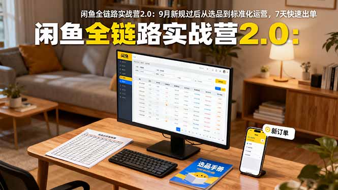 闲鱼全链路实战营2.0：9月新规过后从选品到标准化运营，7天快速出单|网创挖金社