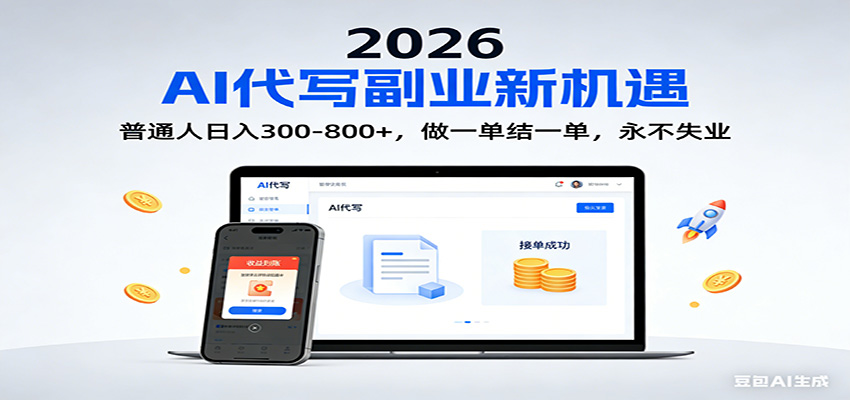 2026 副业首选！AI 代写日入 300-800，普通人0门槛，做一单结一单！|网创挖金社