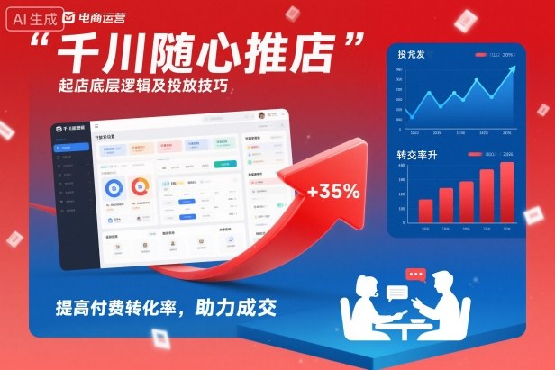 千川随心推起店底层逻辑及投放技巧，提高付费转化率，助力成交|网创挖金社