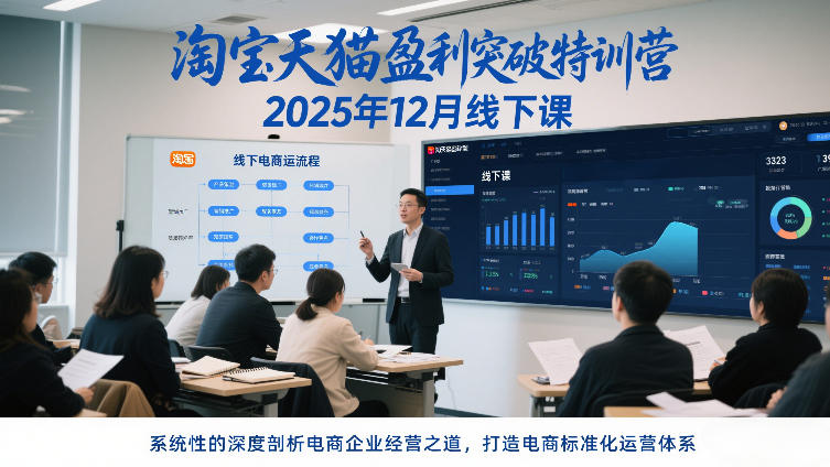 淘宝天猫盈利突破特训营25年12月线下课，系统性的深度剖析电商企业经营之道，打造电商标准化运营体系|网创挖金社