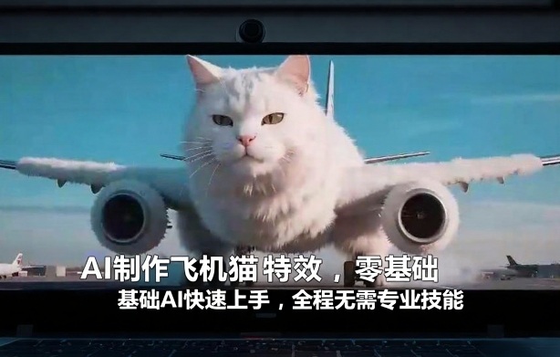 AI制作飞机猫特效，零基础AI快速上手，全程无需专业技能|网创挖金社