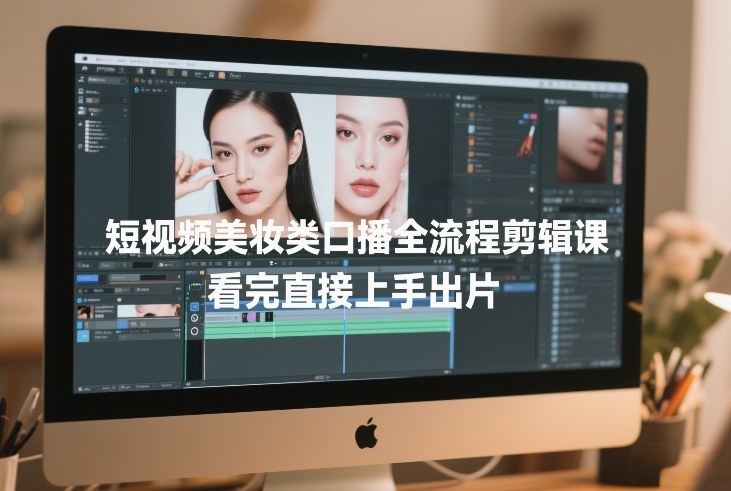 短视频美妆类口播全流程剪辑课，看完直接上手出片|网创挖金社
