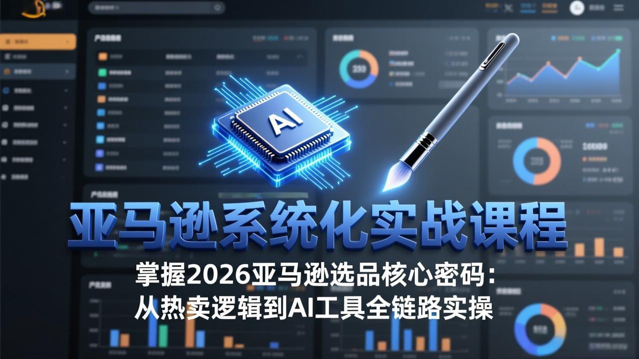 亚马逊系统化实战课-更新3月：2026最新选品方法论，从热卖原因分析到AI作图，提升选品成功率|网创挖金社