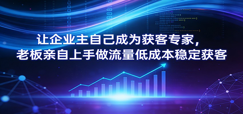 让企业主自己成为获客专家,老板亲自上手做流量低成本稳定获客|网创挖金社