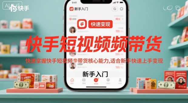 快手短视频带货，快速掌握快手短视频带货核心能力，适合新手快速上手变现|网创挖金社