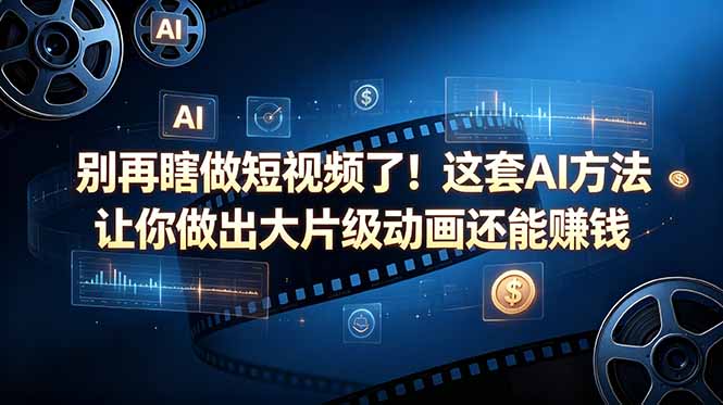 别再瞎做短视频了！这套 AI 方法让你做出大片级动画还能赚钱【原创双语字幕】|网创挖金社