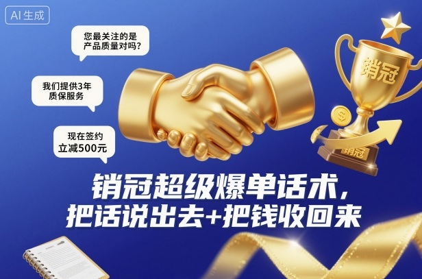 销冠超级爆单话术，把话说出去+把钱收回来|网创挖金社