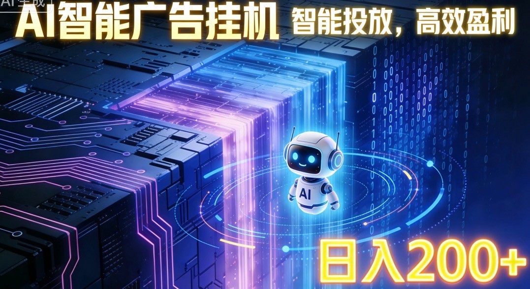 ai智能广告挂机项目,合规挂载广告即可赚取收益,单日收益可达400~500+|网创挖金社