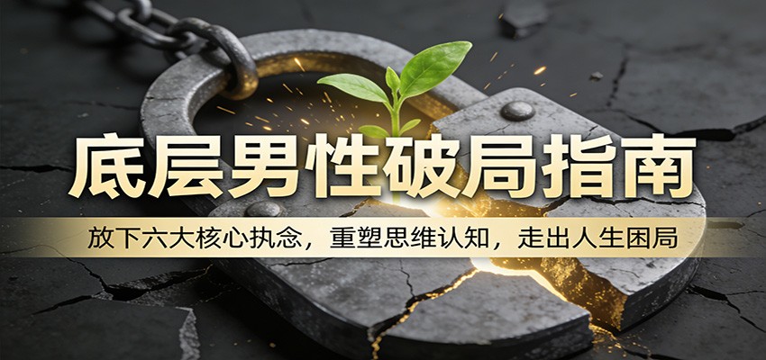 底层男性破局指南:放下六大核心执念,重塑思维认知,走出人生困局|网创挖金社