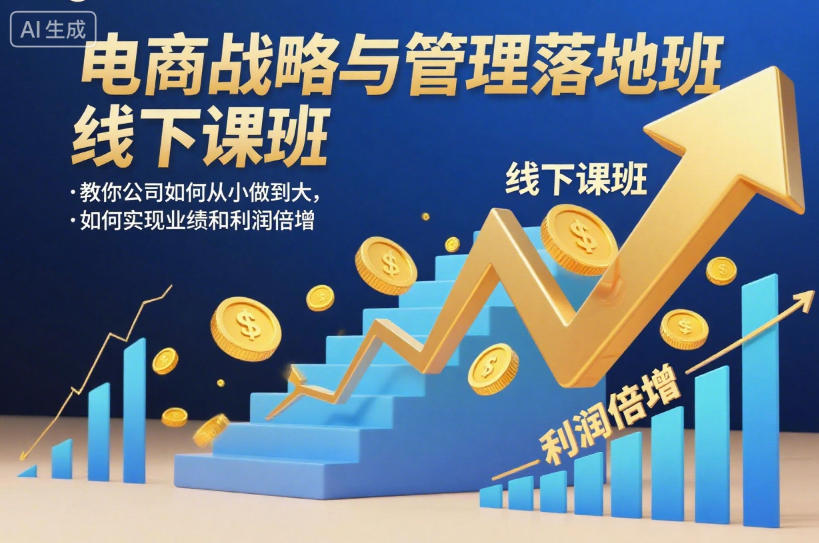 电商战略与管理落地班线下课，教你公司如何从小做到大，如何实现业绩和利润倍增【录音】|网创挖金社