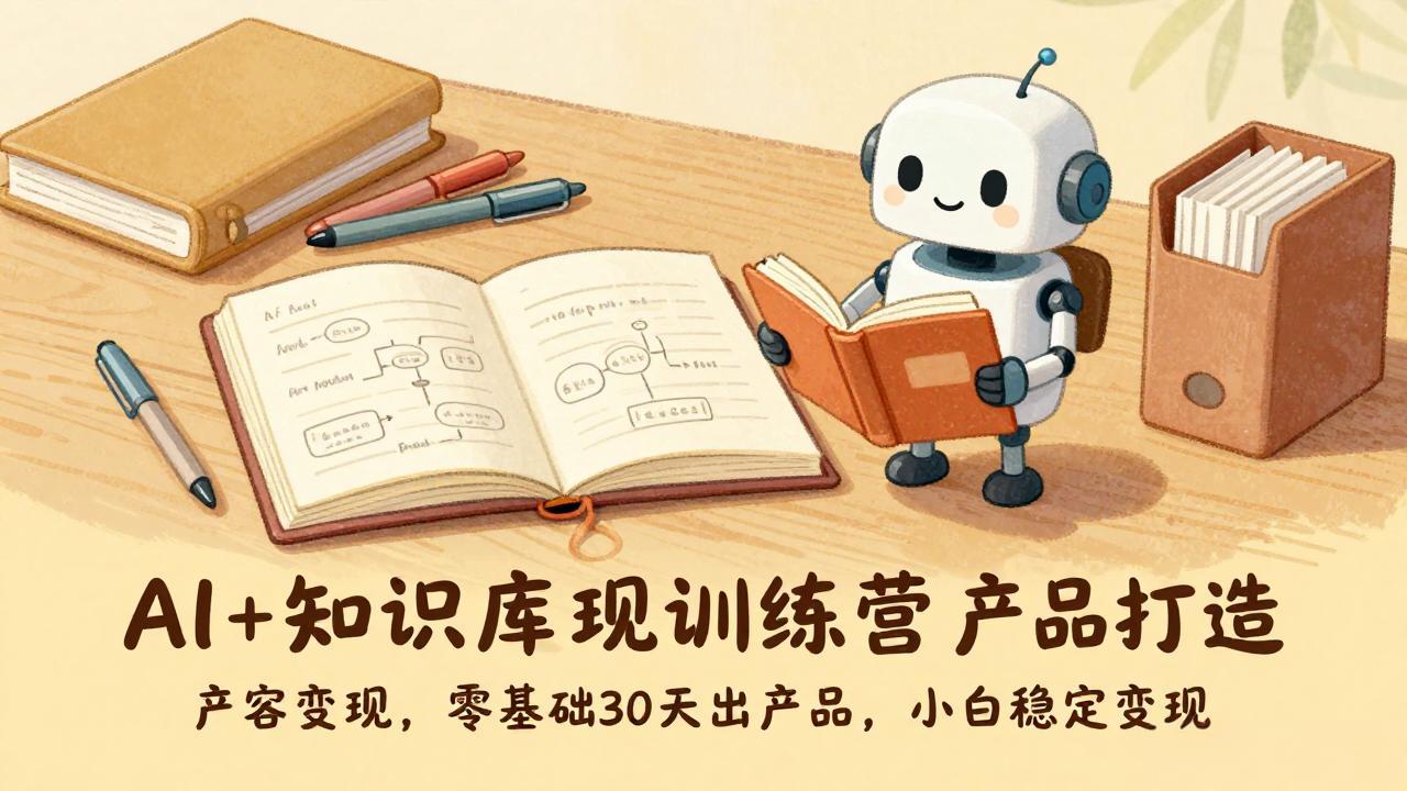 AI+知识库变现训练营，产品打造、内容创作、全平台变现，零基础30天出产品，小白稳定变现|网创挖金社