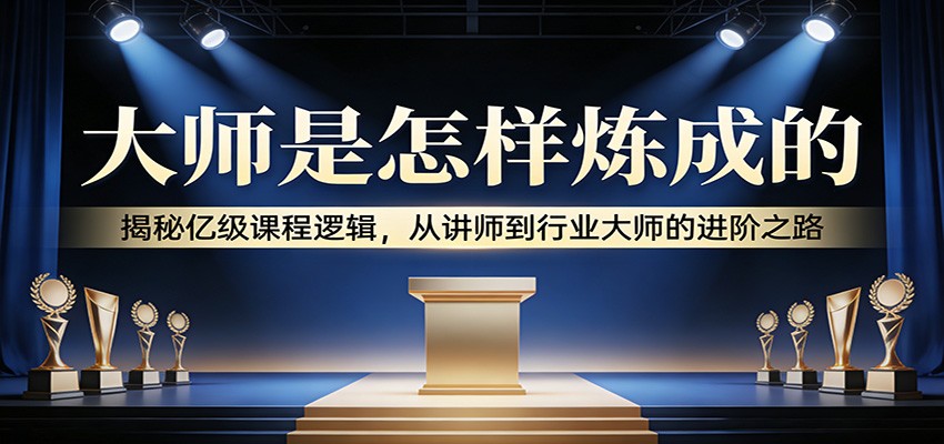 大师是怎样炼成的：揭秘亿级课程逻辑，从讲师到行业大师的进阶之路|网创挖金社